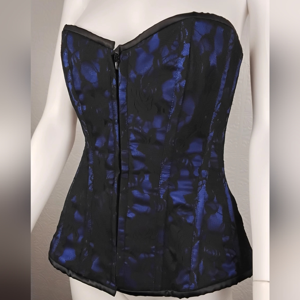 Lavish Black and Blue Corset Bra